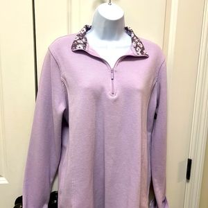 Orvis ladies SZXL pull over with 1/2 zip, l/sleeved w/cuffs, see pics